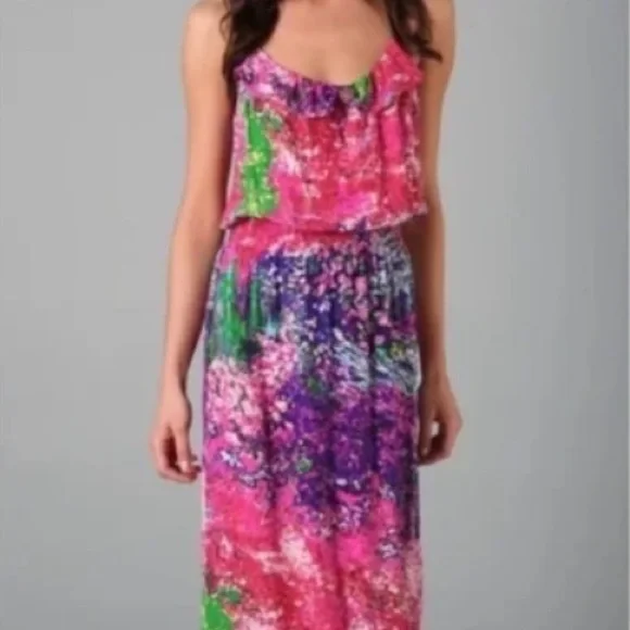 PARKER Maxi Sundress long skirt flowing flirty Anthropologie ruffled vacay sz S - Picture 17 of 17